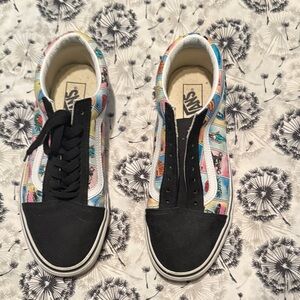 Vans Low Top Sneakers in Black with Multicolor Lotería Panels